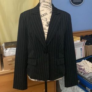 My Michelle Black Pinstripe Blazer